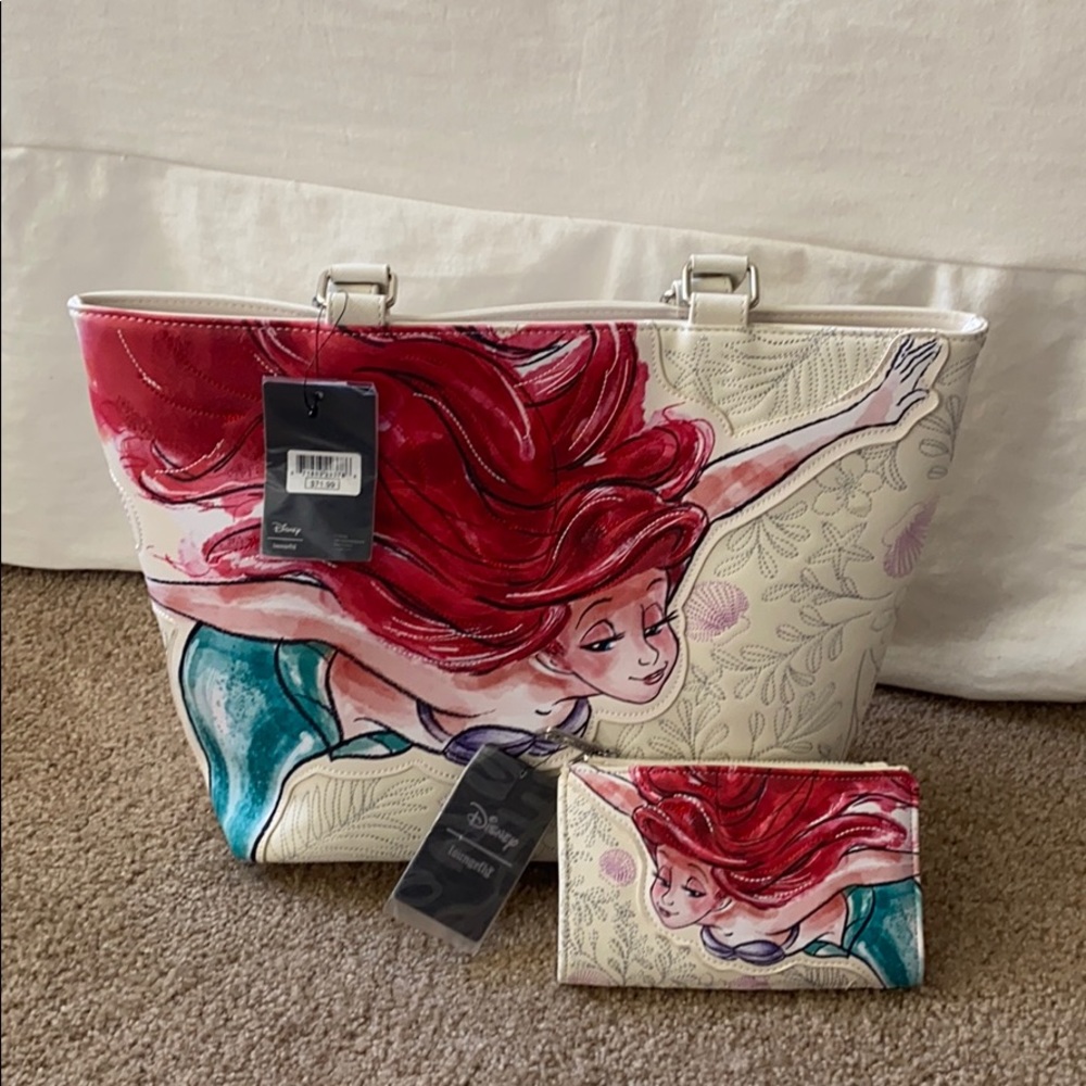 Loungefly little mermaid purse and wallet set